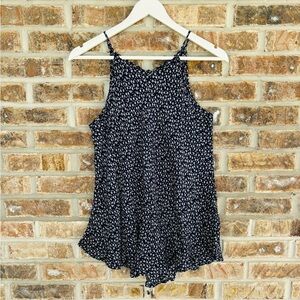 Anthro Cloth & Stone Navy White Floral Tank Top Small